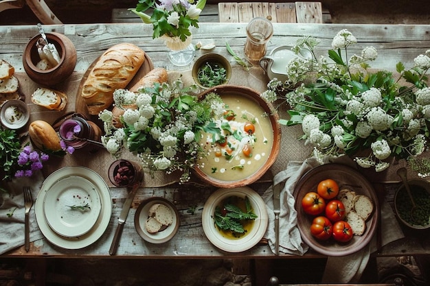 Zestaw dań na stole